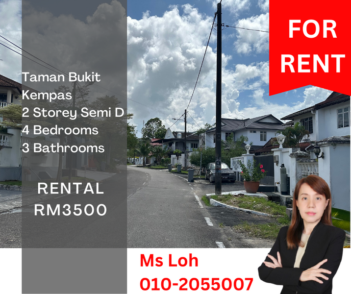 Taman Bukit Kempas 2 Storey Semi D House for Rent